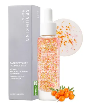 SERUMKIND Vitamin C Serum for Korean Face Skincare – Brightening for Dark Spots, Pore Refining, Discoloration Correcting – With Niacinamide – Reduces Fine Lines and Wrinkles