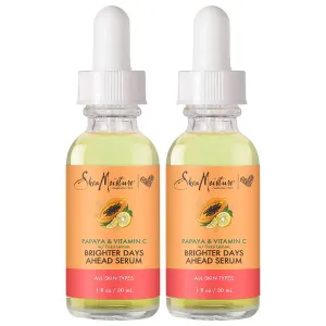 SheaMoisture Papaya & Vitamin C Face Serum, Brighter Days Ahead 2-Pack – For All Skin Types, Even Skin Tone, Glow Up Essentials, 1 Oz Ea