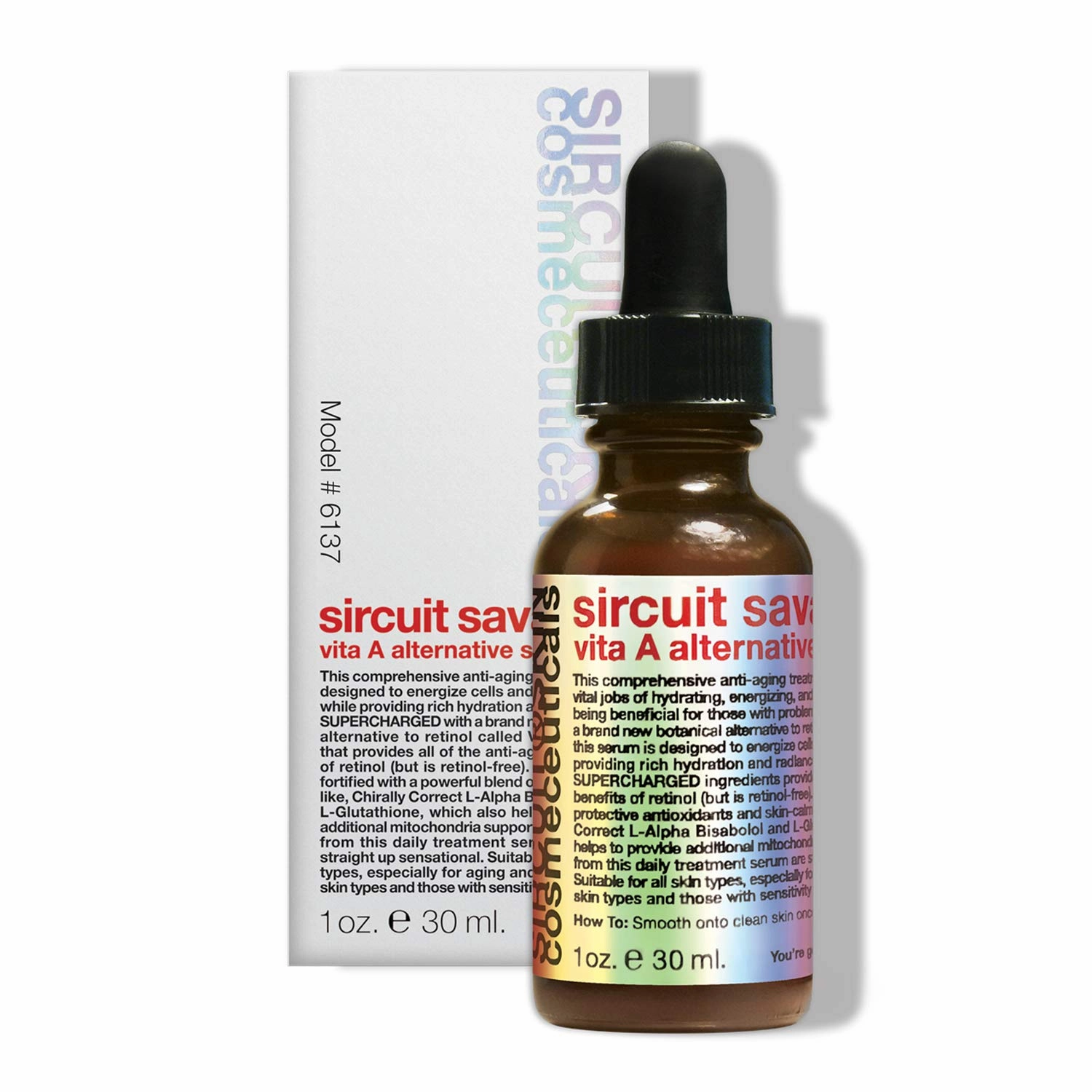 Sircuit Skin SIRCUIT Savant Vita A Alternative Serum - Hydrating Facial Serum with Antioxidant, L- Glutathione   Vitamin E and A - Daily Skin Soothing Serum Supports Hydration (1 oz)