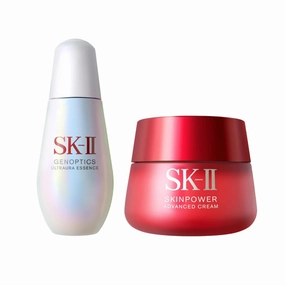 SK-II Radiance & Firmness Duo - GenOptics Essence Brightening Serum (1.7 oz) & SKINPOWER Face Moisturizer (2.7 oz) - Targets Dullness, Fine Lines & Uneven Texture