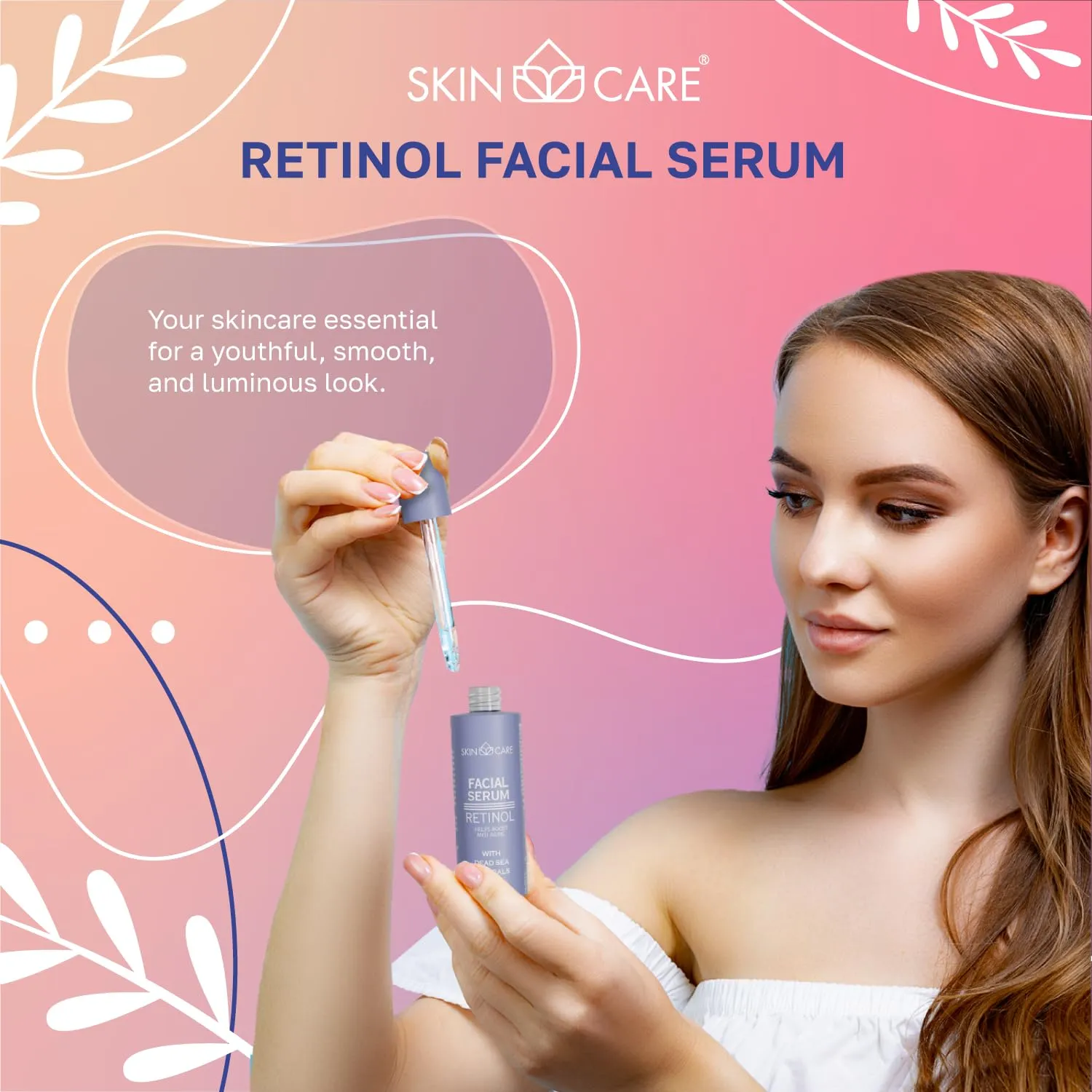 Skin Care Retinol Face Serum – Deeply Hydrates, Replenishes & Soothes – Infused with Dead Sea Minerals – Facial Treatment for All Skin Types – 1.69 fl.oz