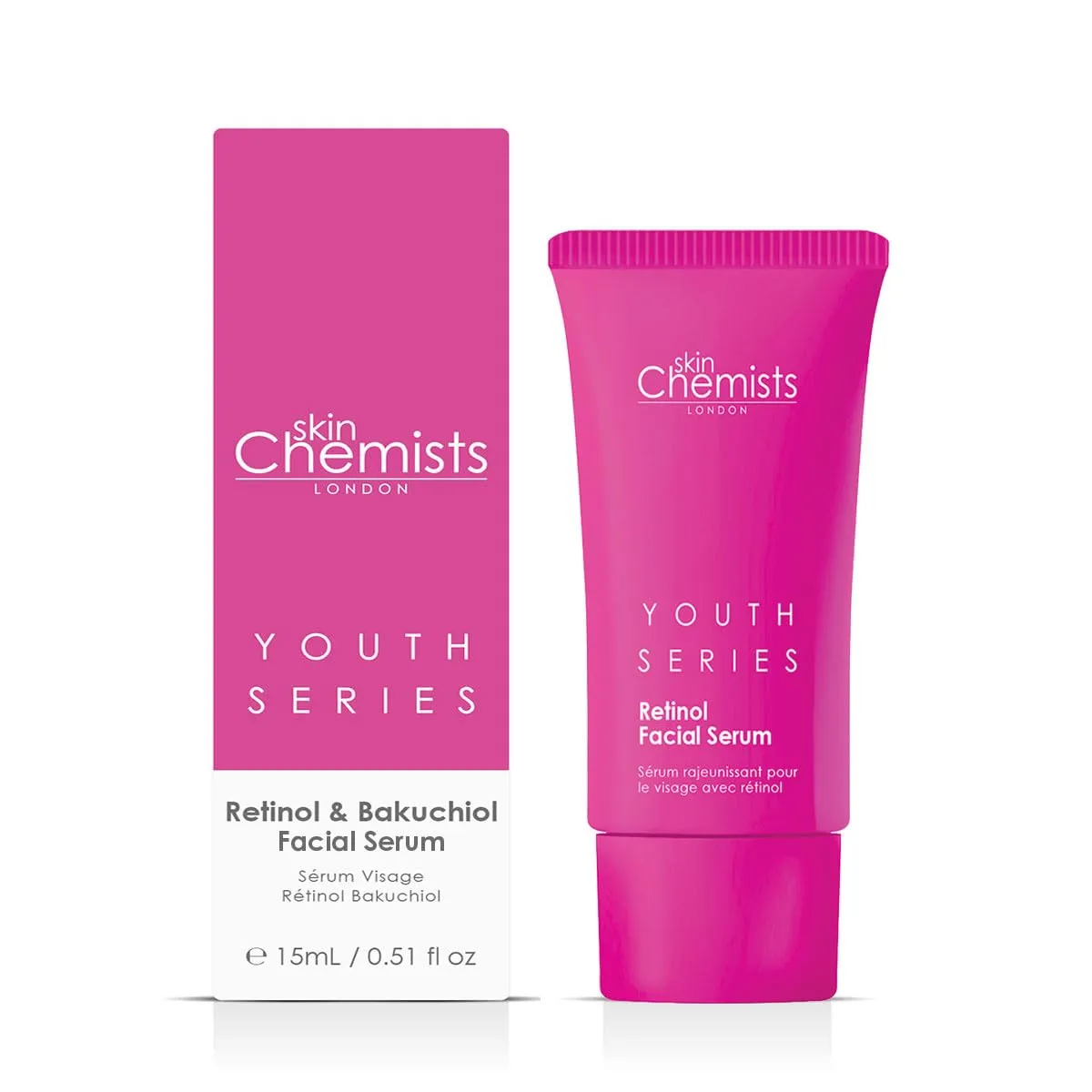 Skin Chemists Retinol Bakuchiol Facial Serum with Hyaluronic Acid | Retinol Serum for Face with Advanced Anti-Aging Formula - Rejuvenate, Smooth, and Brighten Your Skin - 30ml V2