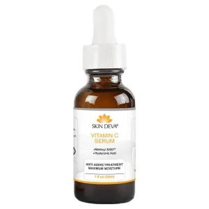 SKIN DEVA 1 oz Serum Vitamin C and Hyaluronic Acid Serum for Face   Matrixyl 3000 Anti Aging Serum, Boost Skin Collagen, Dark Spot Corrector, Anti Wrinkle Facial Serums