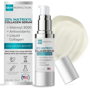 Skin Perfection 20% Matrixyl 3000 Serum with Liquid Collagen Peptides Serum Anti-Aging Hyaluronic Acid Matrixyl 3000 Pepha Tight Dmae Naturally Tighten Firm Antioxidants