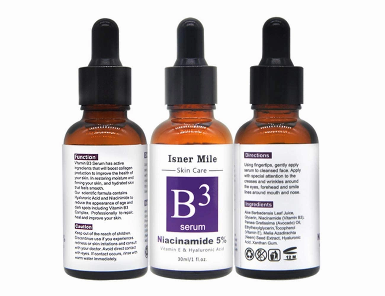 Skin Beauty Face Serum Vitamin C Niacinamide Hyaluronic Acid Retinol Serum 5 Types Option Elitzia ETMS0015 (Niacinamide serum)