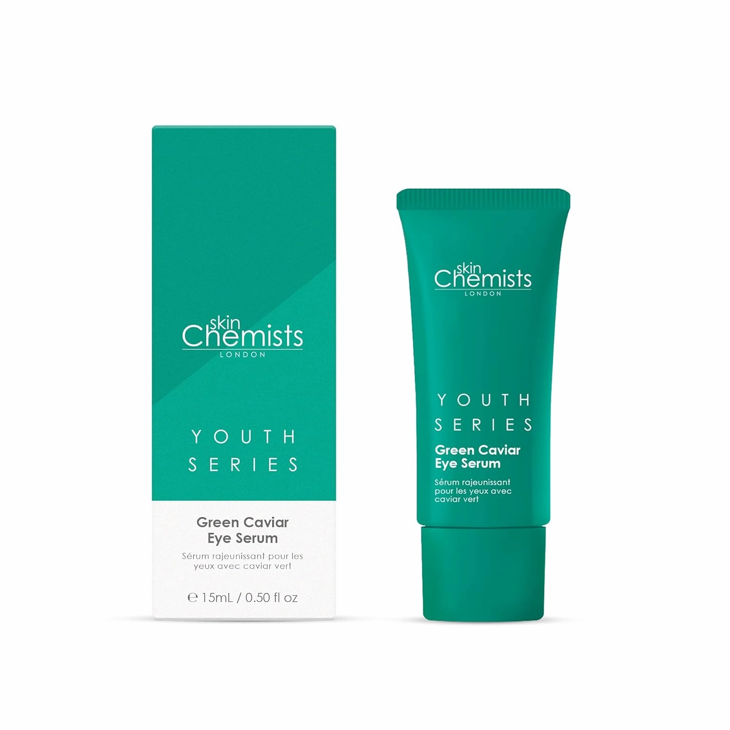 Skin Chemists Anti-Aging Eye Serum, 15ml - Green Caviar Extract & Matrikine Peptide 6 for Under Eye Wrinkle Reduction, Hydrating and Elasticated Skin