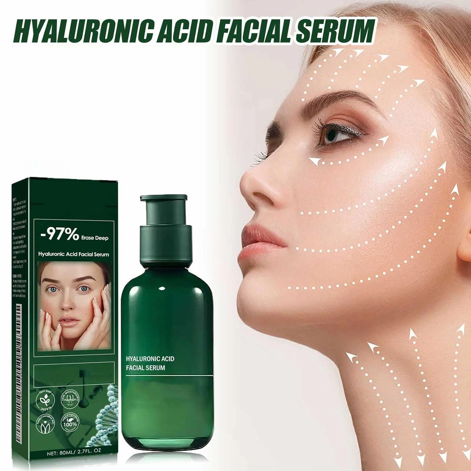 Skin Firming Rejuvenating Serum, Skin Firming Serum 80 ml, Skin Firming Serum For Face And Neck, Hyaluronic Acid Facial Serum, For All Skin Types (3pcs)