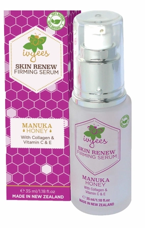 Skin Renew Firming Serum 1.18oz with Manuka Honey, Collagen, Vitamin C, E to Maximize Elasticity, Strengthen, Firm and Ton Skin Tissue and Maintain Essential Moisture