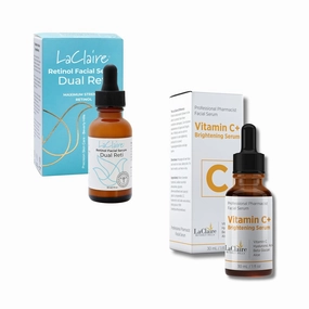 Skincare Duo: 1 Unit of Retinol Face Serum   1 Unit of Vitamin C  Serum, Anti-Aging, Brightening, Firming, Smoothing, 30 ml Each