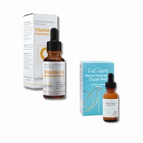 Skincare Duo: 8% Complex Retinol Face Serum 15ml   Vitamin C  Serum 30ml - Anti-Aging, Brightening, Firming, Smoothing