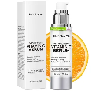 SkinRevive Vitamin C Serum for Women over 70, Vitamin C Serum for Mature Skin Face Hydrates, Firms, Lifts, Targets Age Marks, Wrinkles and Smoothes Skin Texture 1.69 fl oz