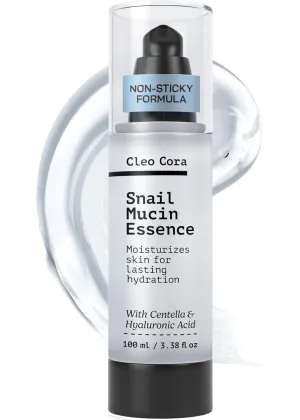 Snail Mucin Serum - Advanced Snail 96 Mucin Power Essence with Hyaluronic Acid & Centella - Skin Repair Hydrating & Moisturising Face Serum for Women - 3.38 Fl. oz 100 ml - Cruelty Free Skincare