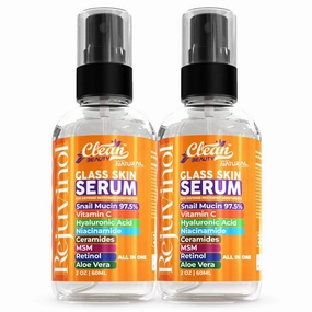 Snail Mucin Serum Vitamin C Face Serum Anti Aging with Hyaluronic Acid Niacinamide Retinol MSM Aloe Vera & Ceramides - Korean Skin Care Dark Spot Remover for Glowing Skin - Pack of 2
