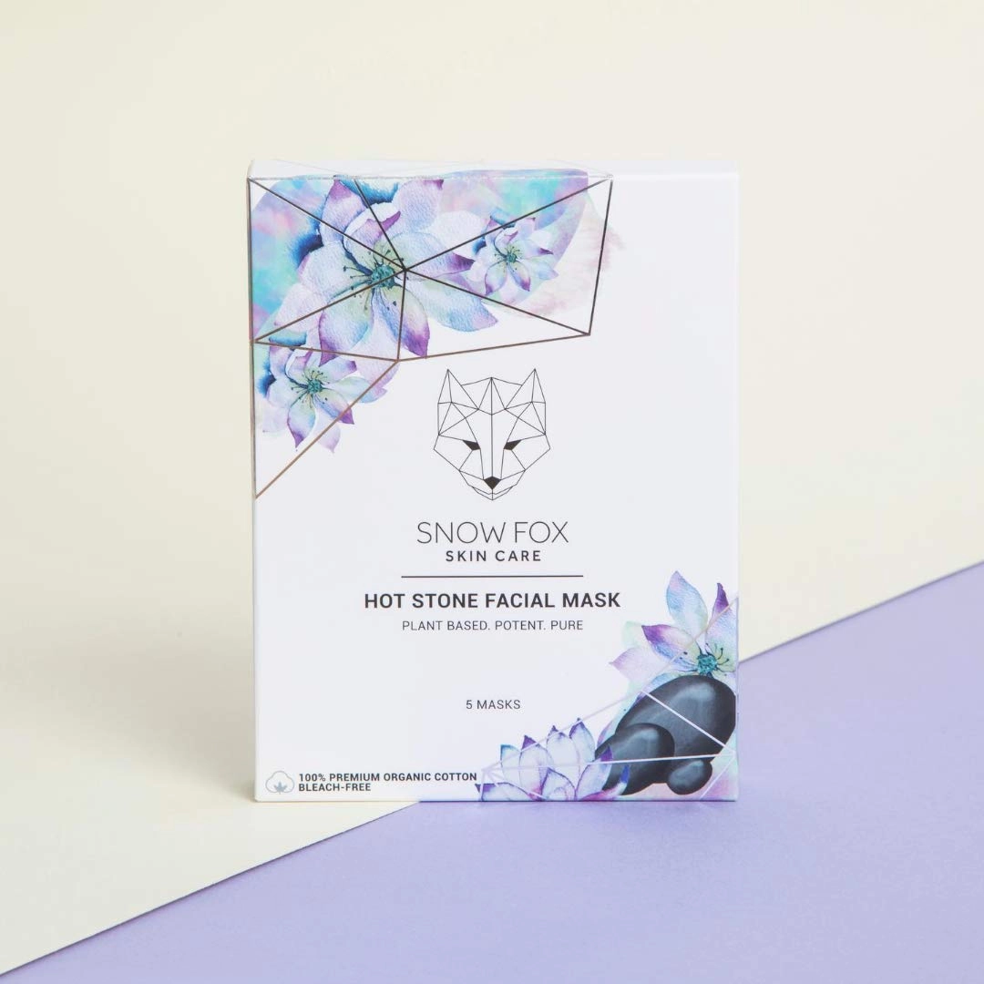 Snow Fox Skincare Hot Stone Facial Mask for Oil Control & Pore Treatment, 5-Pack