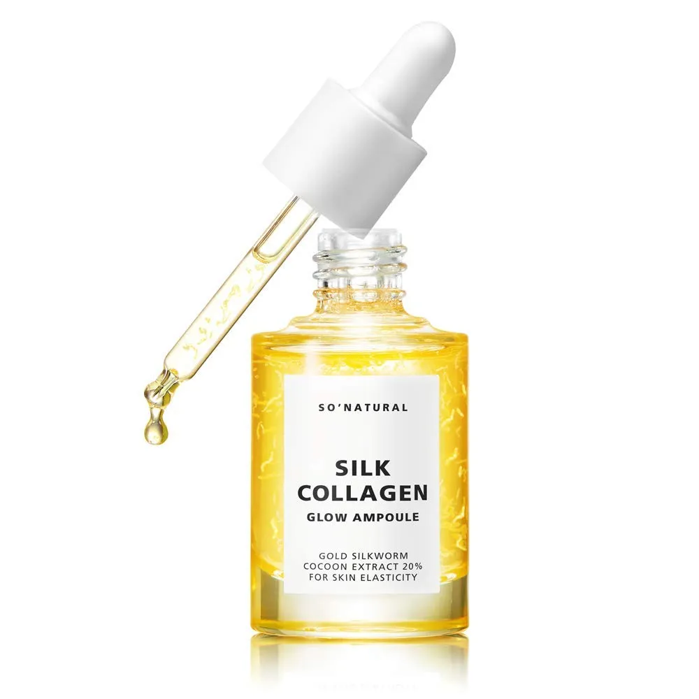 SO NATURAL SILK COLLAGEN GLOW AMPOULE - Anti-Aging Serum, Intense Hydration   Moisture