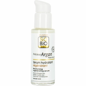 SO'BiO étic | Precious Argan Moisturizing Regenerating Face Serum | Organic Anti-Aging & Firming for Dry Skin & Deep Hydration | 1.01 fl oz