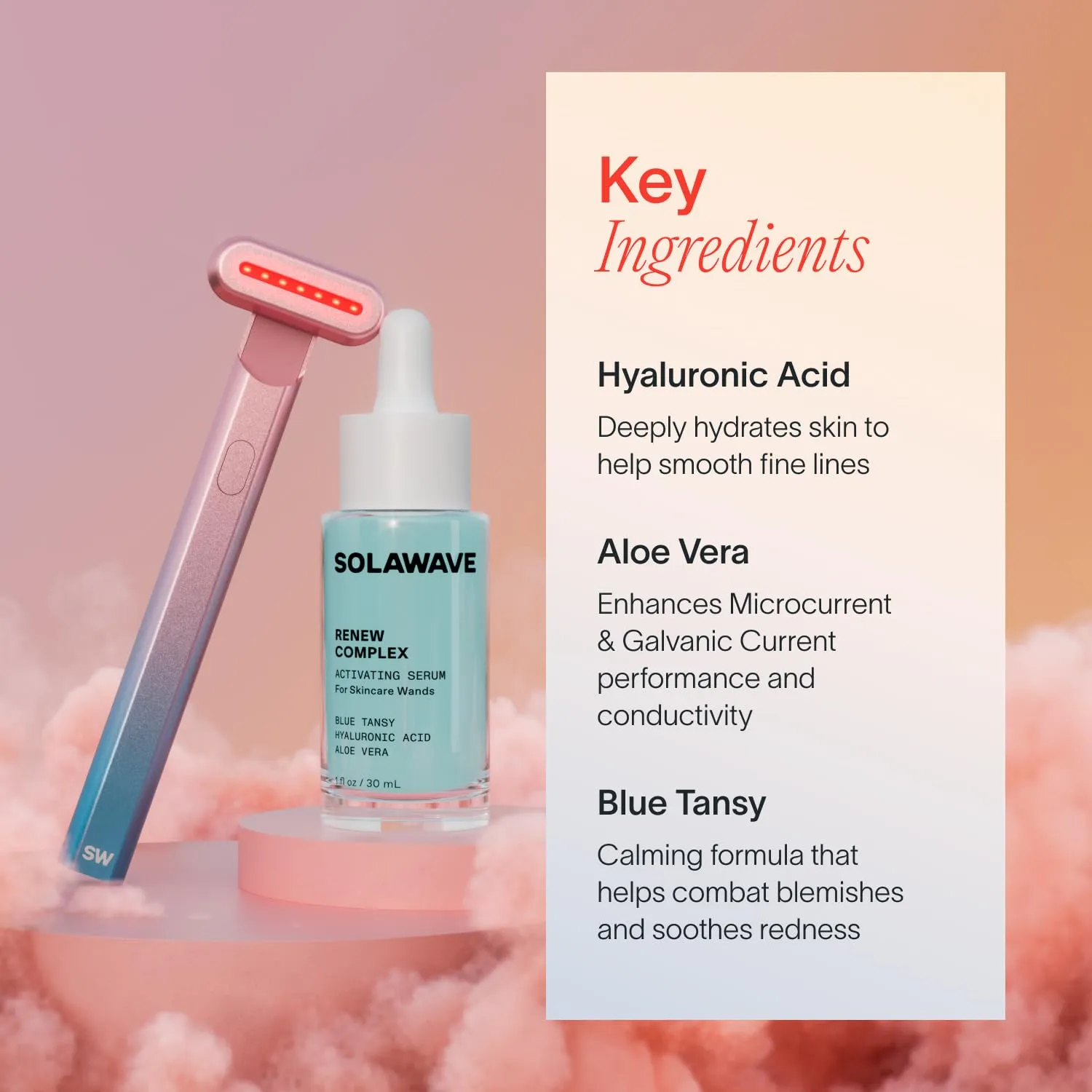 Solawave Renew Complex Serum for Face & Neck | Boost the Effects of Solawave Facial Wand | Red Light Therapy for Face & Microcurrent Facial Device for Anti-Aging & Skin Tightening | Solawave Original