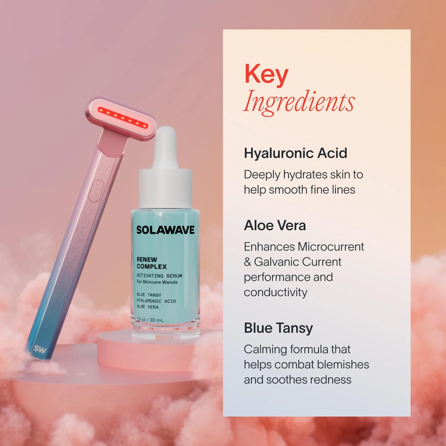 Solawave Renew Complex Serum for Face & Neck | Boost the Effects of Solawave Facial Wand | Red Light Therapy for Face & Microcurrent Facial Device for Anti-Aging & Skin Tightening | Solawave Original