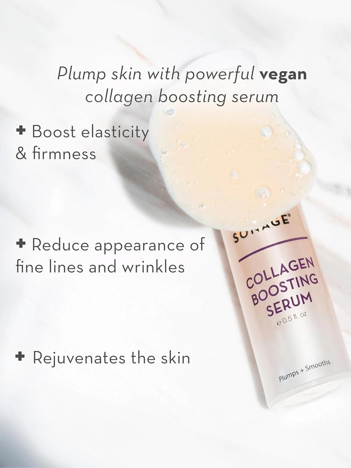 Sonage Collagen Boosting Serum: Vegan Anti-Aging Face Serum | Plumps, Smooths, Minimizes Pores, Wrinkles