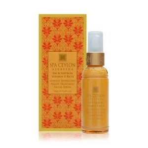 SPA CEYLON Sal and Saffron Vitamin E Enriched Intense Hydrating Night Treatment Facial Serum | Deep Hydrating | Skincare