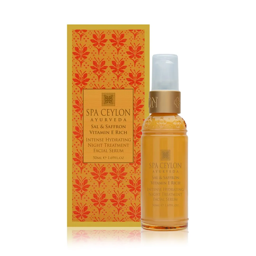 SPA CEYLON Sal and Saffron Vitamin E Enriched Intense Hydrating Night Treatment Facial Serum | Deep Hydrating | Skincare
