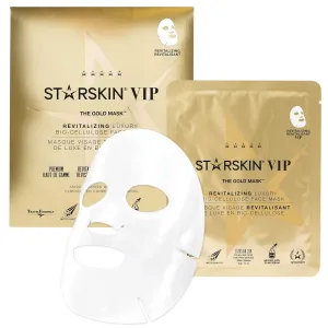 STARSKIN VIP Gold Mask Face 1x40g, Coconut Bio-Cellulose Revitalizing Face Mask for all Skin Types, Korean Skin Care, Instant Hydration and Plump, Moisturizing and Nourishing, K Beauty Skincare