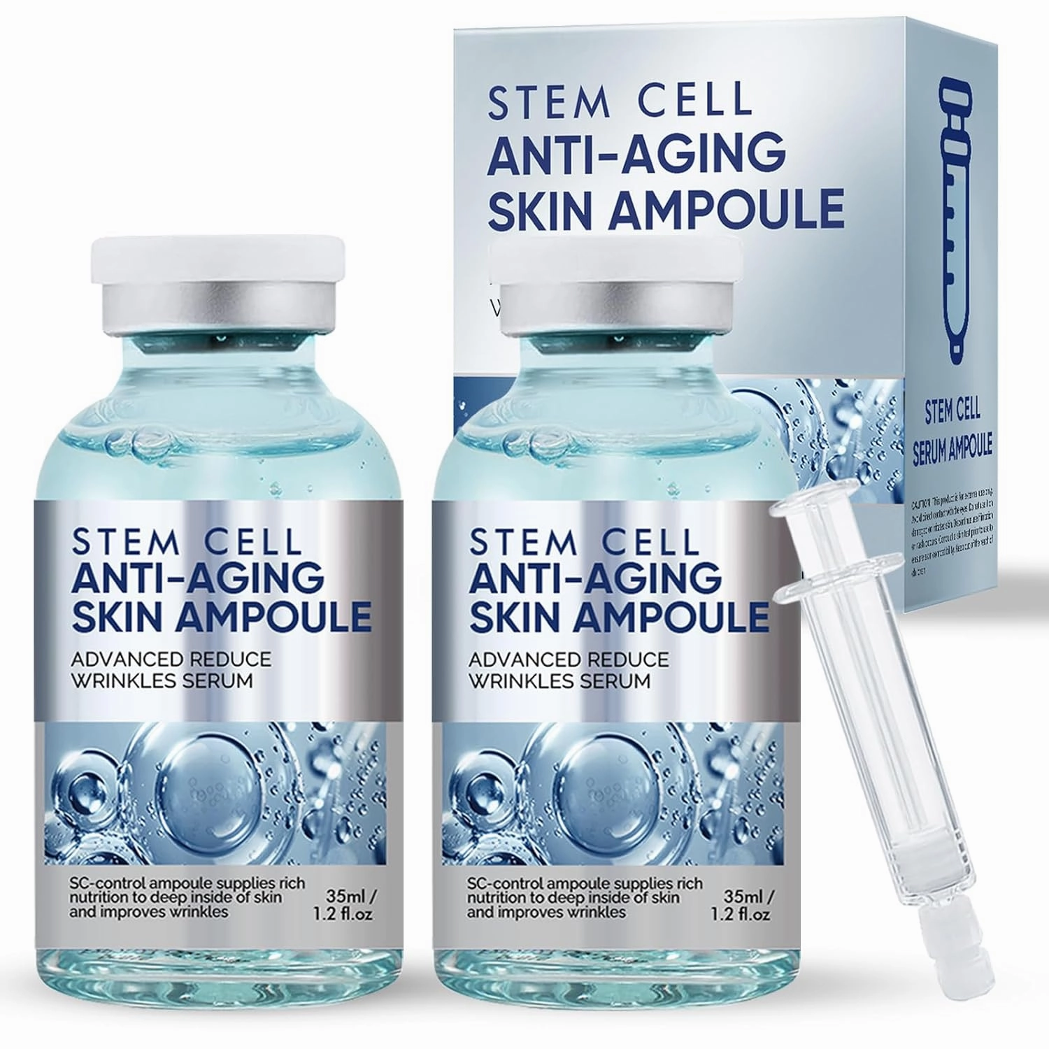 Stem Cell Serum for Face, 2 Count Microneedling Serum, Stem Cell Solution Ampoule to Use with and without Micro Needling, Anti Aging & Smooth Wrinkles03