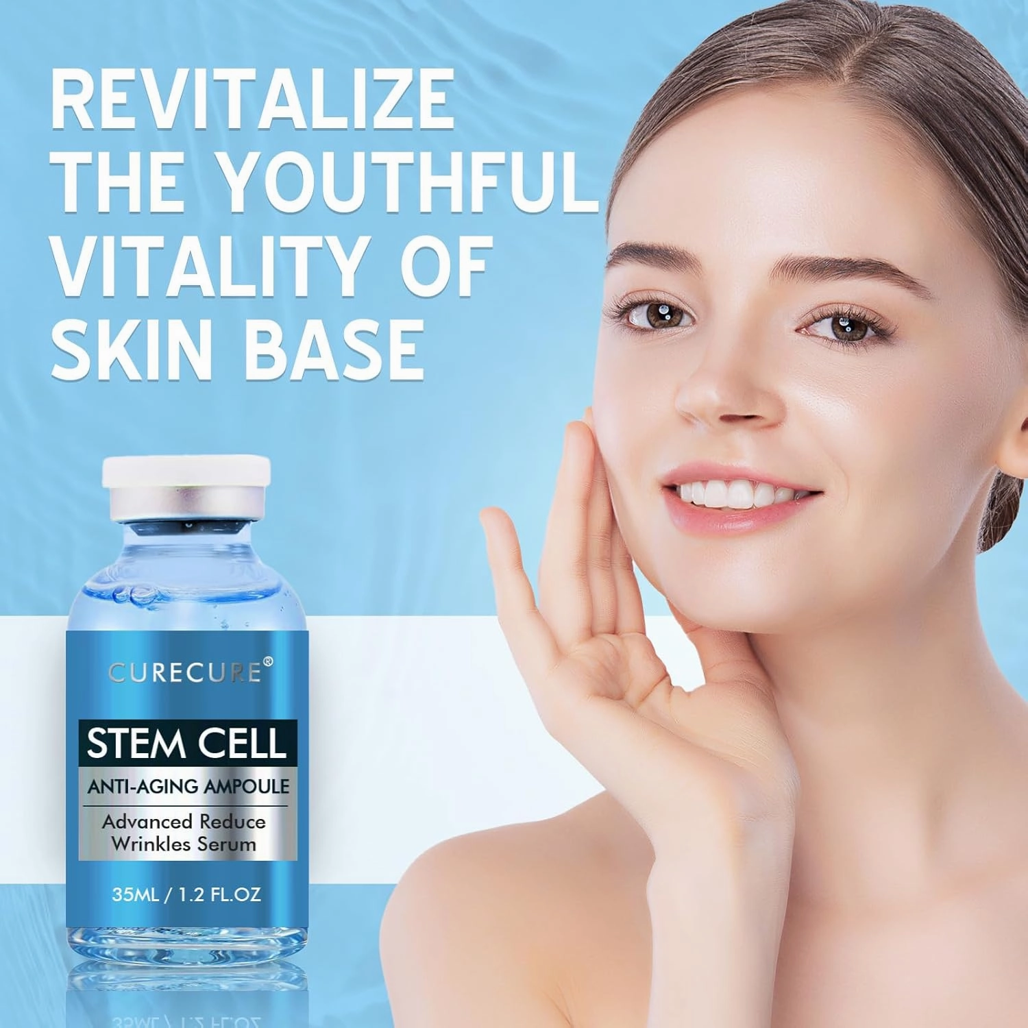 Stem Cell Serum for Face, 2 Count Microneedling Serum, Stem Cell Solution Ampoule to Use with and without Micro Needling, Anti Aging & Smooth Wrinkles