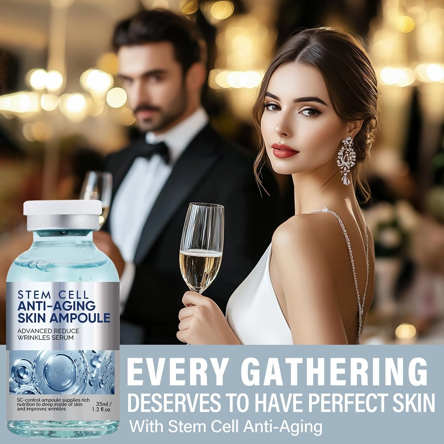 Stem Cell Serum for Face, Anti Aging Microneedling Serum, Stem Cell Ampoule Moisturizing & Nourishing Facial Skin, Gentle & Effective