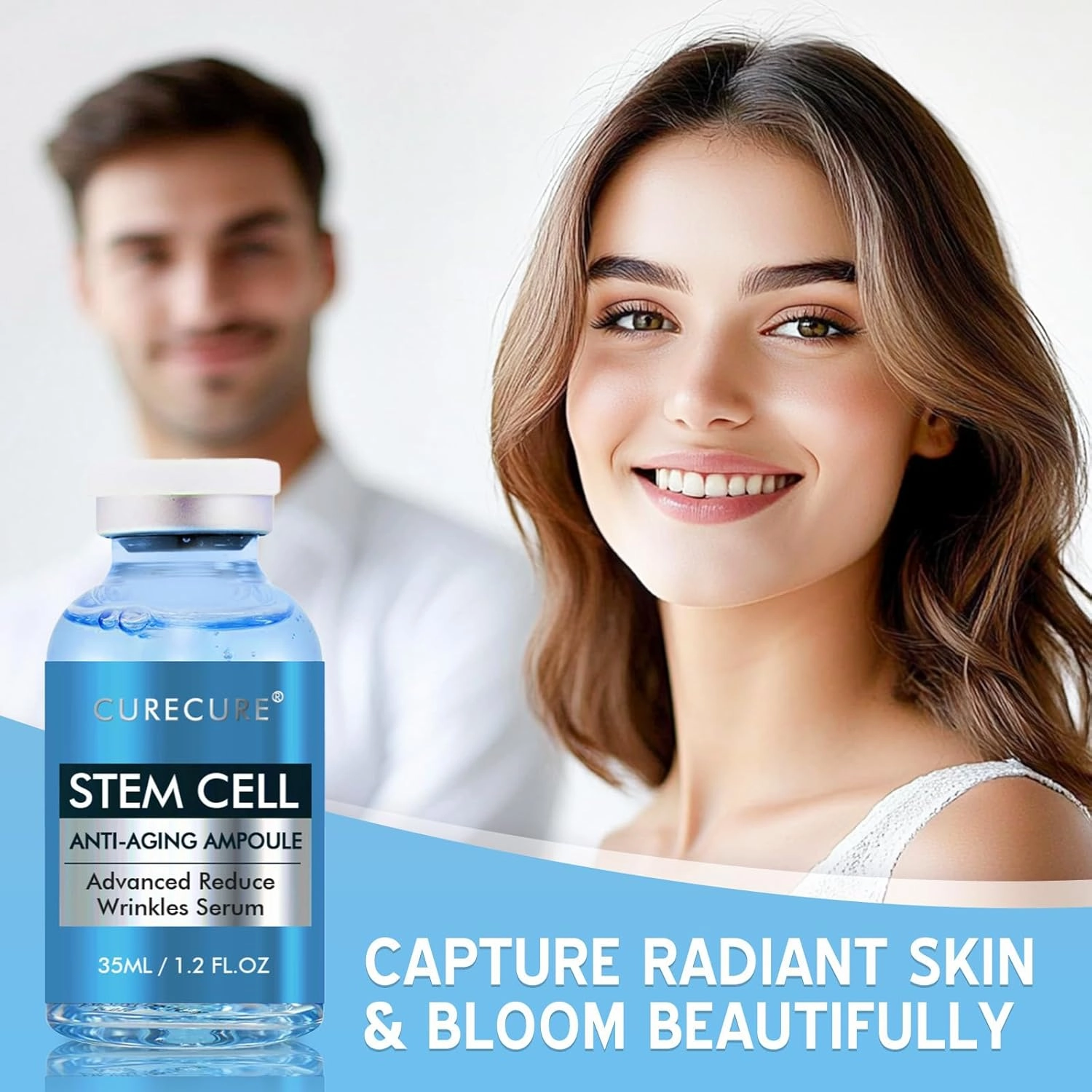 Stem Cell Serum for Face, Microneedling Serum, Stem Cell Solution Ampoule to Use with and without Micro Needling, Anti Aging & Smooth Wrinkles