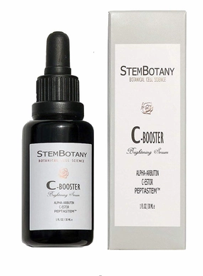 Stem Cell Vitamin C-Booster 30% with C E Ferulic Acid, C-Ester, Hyaluronic Acid, Alpha-Arbutin and Patent Pending PEPTASTEM™ (Peptide 1,5,7,8 & Orange Stem Cell) with 70% Organic Face Serum