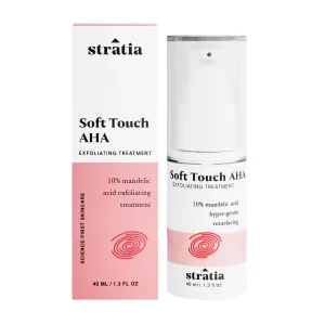 Stratia Soft Touch Dark Spot Corrector with 10% Mandelic Acid Serum for Fine Lines, Skin Texture & Blemishes - Collagen Booster, AHA Exfoliant and Pore Minimizer, 1.3 Fl Oz