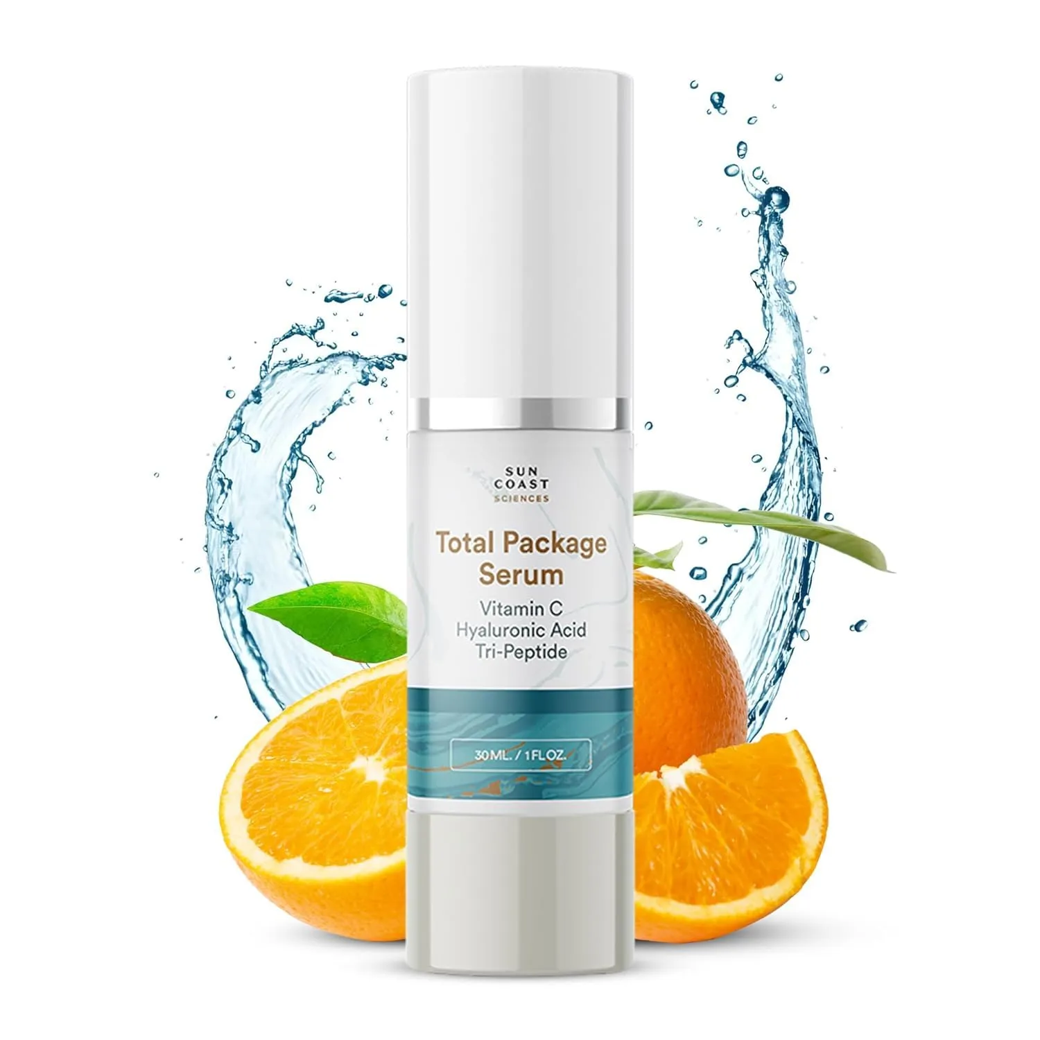 Sun Coast Sciences - Total Package Serum, All-In-One Vitamin C, Hyaluronic Acid, Peptides Serum For Face, Anti-Aging Facial Super Serum for Wrinkles, Age Spots - 1 fl oz (6)