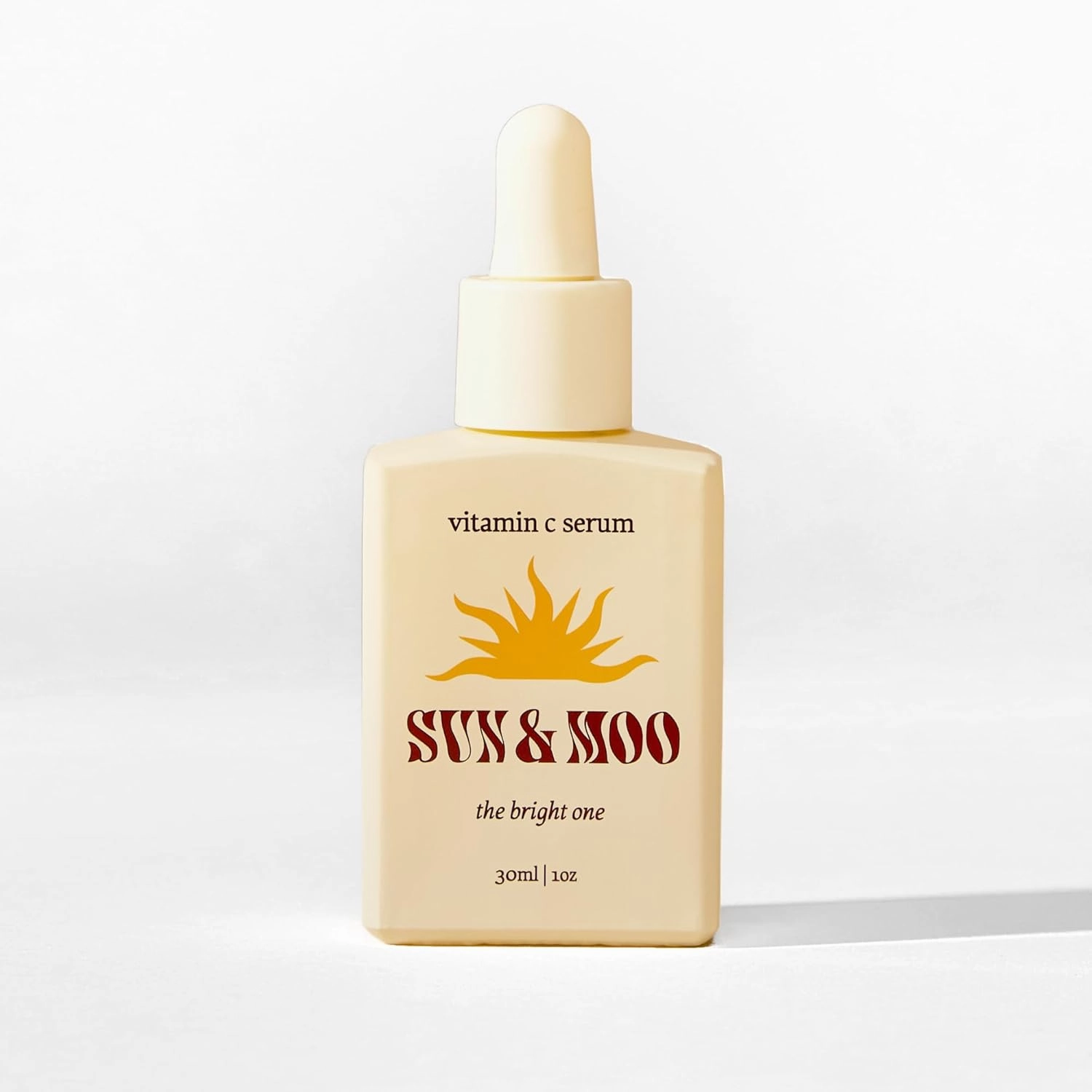 Sun & Moo Vitamin C Brightening Serum, 1oz, Non-Greasy Formula with Organic Extracts