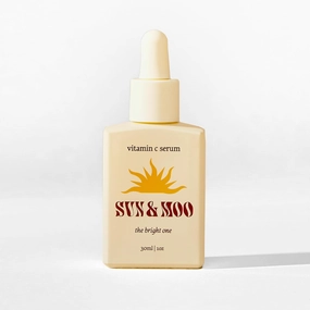 Sun & Moo Vitamin C Brightening Serum, 1oz, Non-Greasy Formula with Organic Extracts