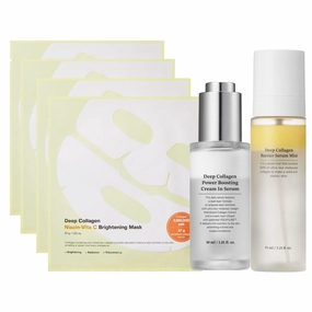 SUNGBOON EDITOR Radiant Collagen Trio : Serum Mist & Niacin-Vita C Mask(4ea) & Cream in Serum, Hydrating Gift Set for Women & Moms, Korean Moisturizer, Glass Skin Mist, Korean Skin Care