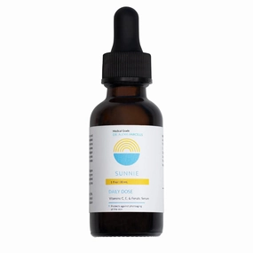 SUNNIE Daily Dose Vitamins C, E, and Ferulic Serum - Anti-Aging Antioxidant Protection | Ferulic Acid Serum for Youthful Skin (1 oz/30 ml)