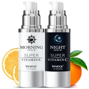 Super Vitamin C Serum for Women Over 70, All-In-One Formula, Made in USA, Hydrates, Firms, Lifts, and Targets Wrinkles, Age Spots, and Fine Lines, Vitamin C Serum (1fl oz x 2)
