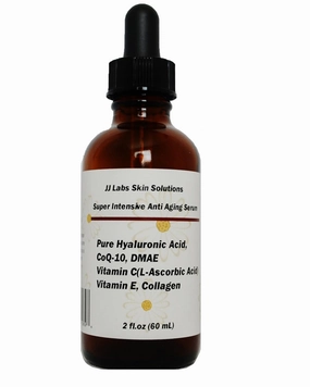 Super Intensive Anti-Aging Serum Pure Hyaluronic Acid,CoQ-10, Vitamin C, Vitamin E, Collagen and DMAE