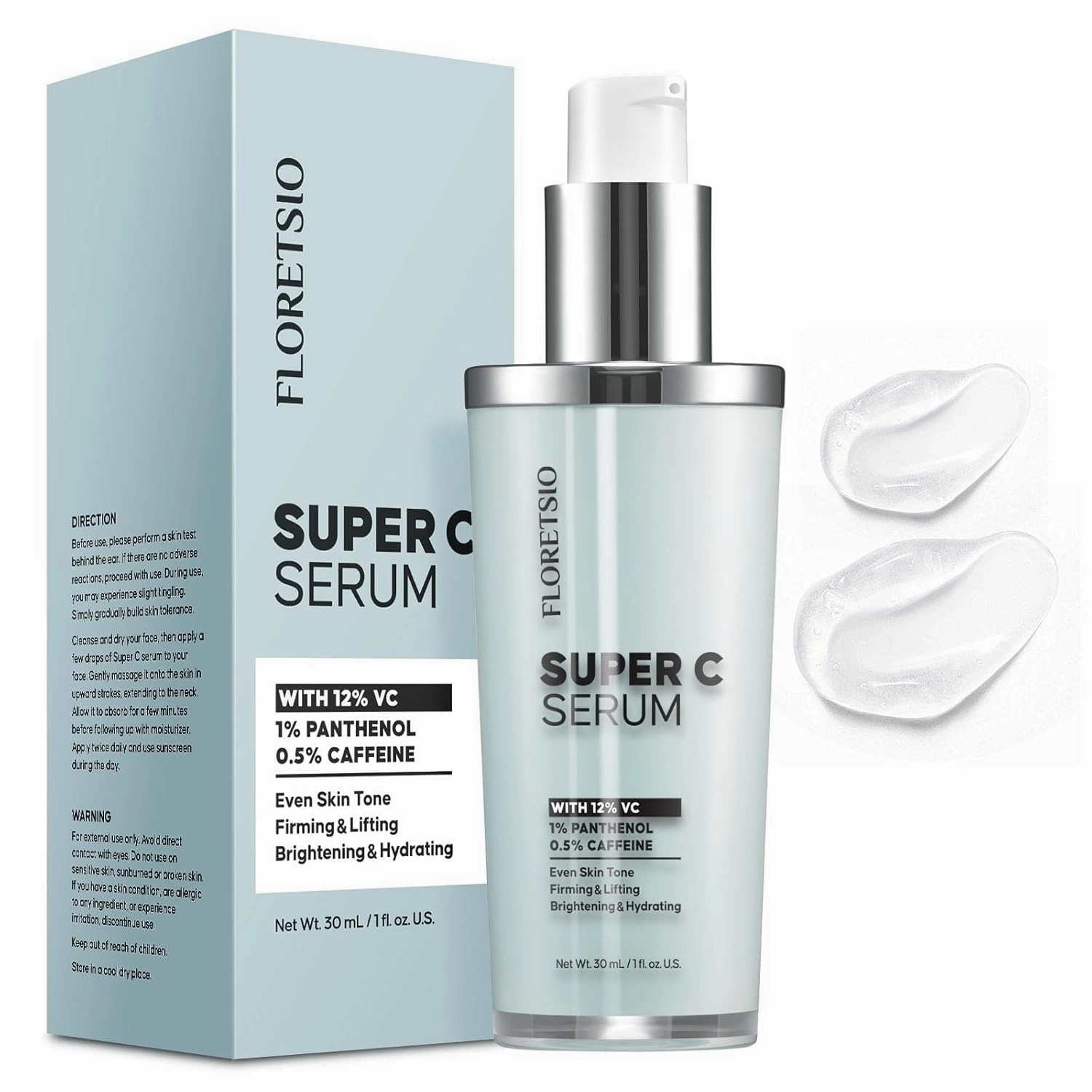 Super Vitamin C Serum for Face: Vitamin C Serum for Mature Skin - All-In-One Formula Rapidly Hydrates, Anti Aging, Softens, Lifts and Firms Facial Skin, Fights Wrinkles, Dark Spots & Age Spots | 30 ml