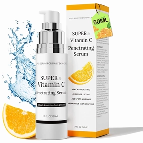 Super Vitamin C Serum for Women Over 70, Vitamin C Serum for Face, All-In-One Hydrating, with Hyaluronic Acid Vitamin E Smooths Fine Lines for Neck Face,50ML