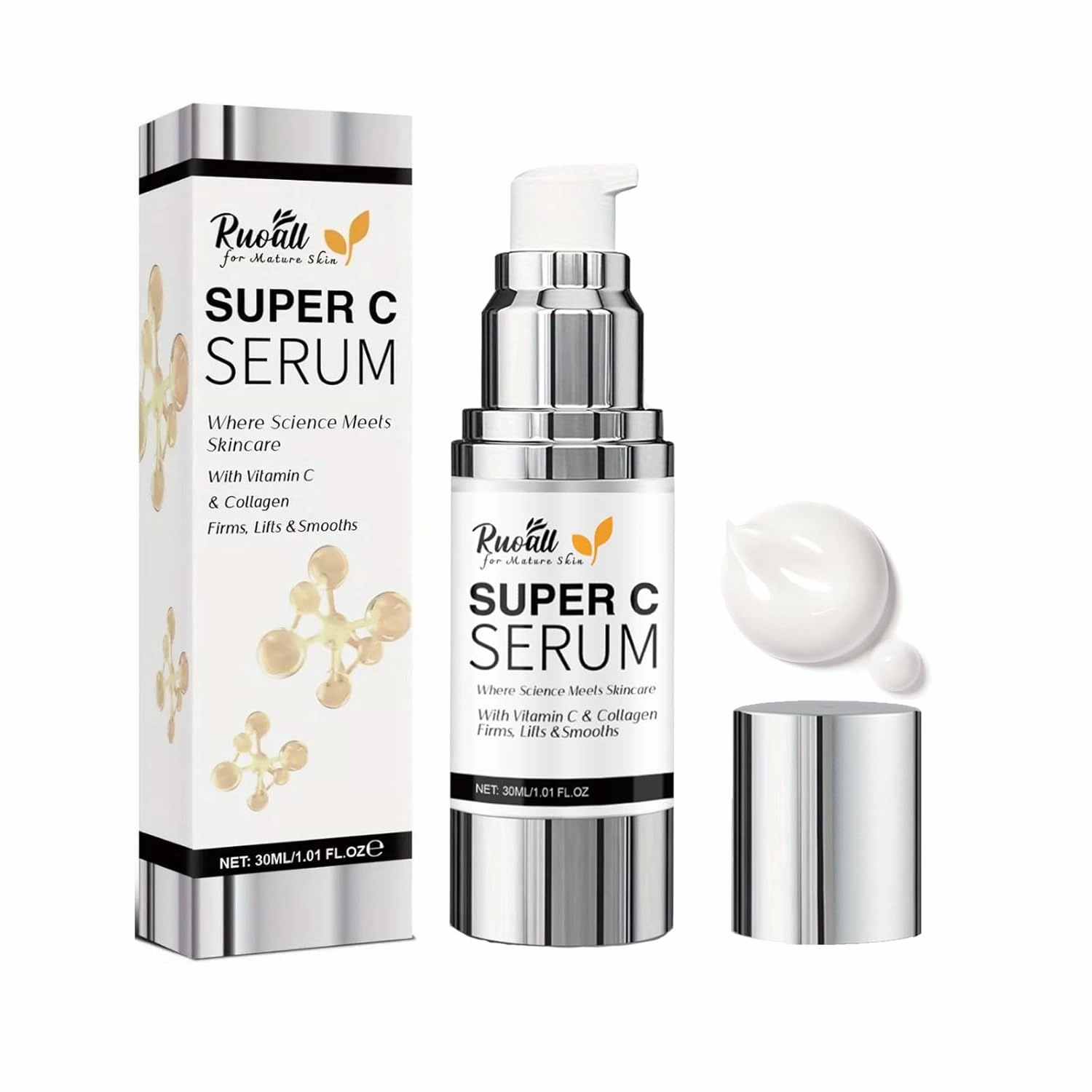 Super Vitamin C Serum for Women over 70, Wrinkle Cream for Face, Anti Aging Cream, Hydrates, Softens, Lifts and Firms Super Vitamin C Serum