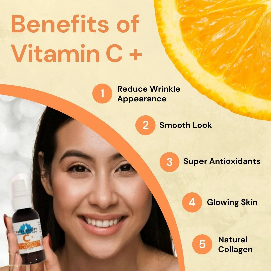 Supercharged Vitamin C Serum with Moisturizing Hyaluronic Acid - Advanced Antioxidant Face and Body Serum - 2 oz