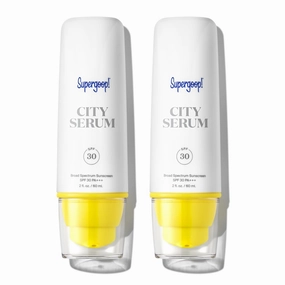 Supergoop! City Serum - 2 fl oz, Pack of 2 - SPF 30 PA    Anti-Aging Morning Lotion for Face - Lightweight Formula with Vitamin E & B5 - Great for Guys