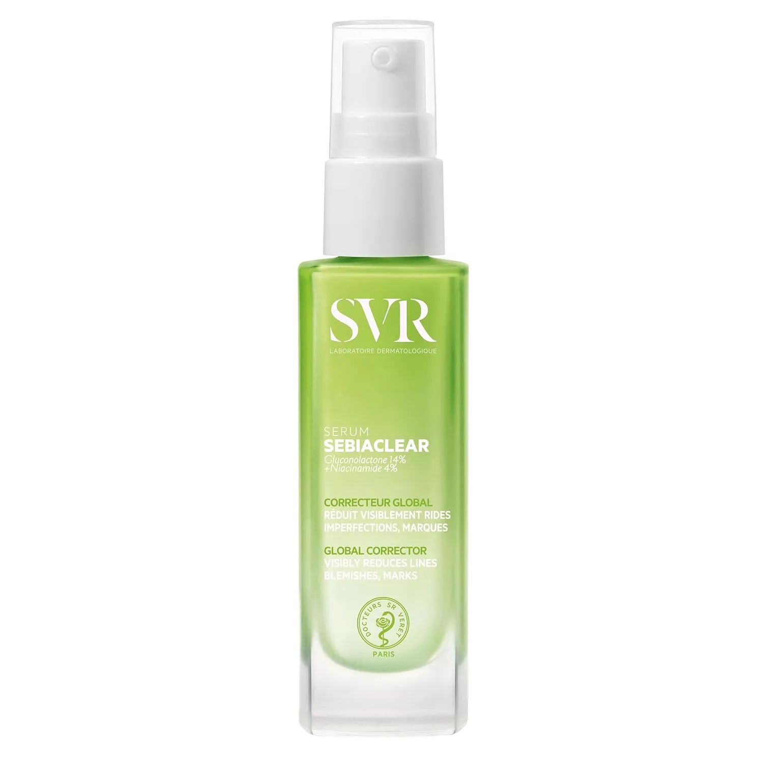 SVR Sebiaclear Face Serum. Retinoid Alternative with Niacinamide & Hyaluronic Acid For Sensitive Oily Skin. Reduce the Appearance of Fine Lines, Wrinkles, Control Breakouts & Unclog Pores, 1 fl.oz