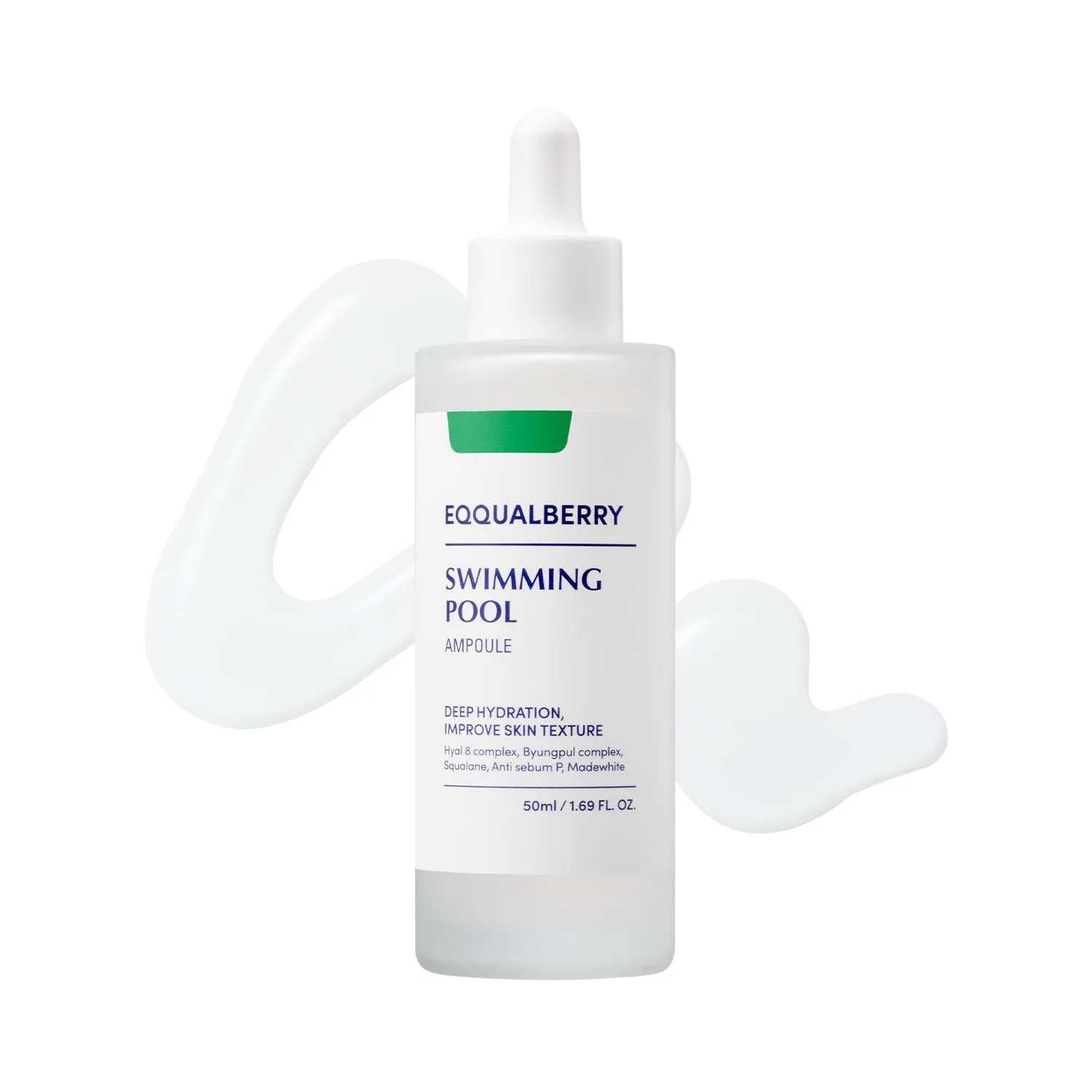 Swimming Pool Ampoule - Hyaluronic Acid Serum for Glass Skin | Deep Hydration and Soothing with CICA Extracts | Korean Skin Care Serum, 1.69 Fl. Oz. 50ml