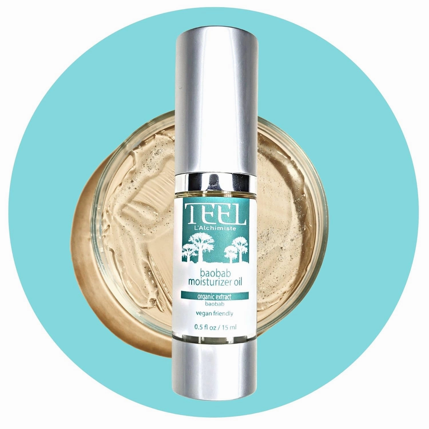 Teel Baobab Moisturizing Oil - Natural Beard Oil, Vitamin C Serum for Face, Hair, and Nails, 100% Cold Pressed Baobab Oil is Rich in Antioxidants, Vitamin A & C, Great for Dry Skin, 0.5 fl oz