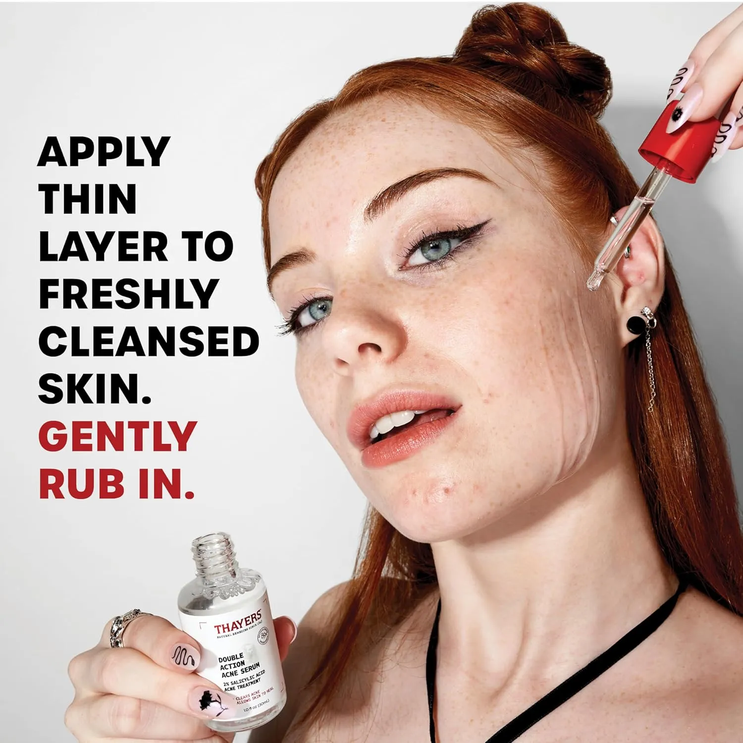 Thayers Double Action Acne Serum with Salicylic Acid, Acne Treatment Face Serum with 2% Salicylic Acid and Niacinamide, Soothing and Non-Stripping Skin Care, 1 Fl Oz