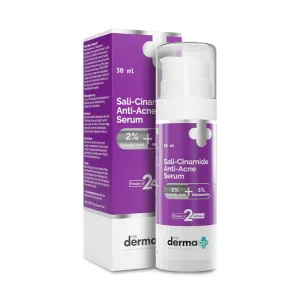 The Derma Co Sali-Cinamide Anti-Acne Serum | with 2% Salicylic Acid & 5% Niacinamide | Helps Reduce Acne & Acne Marks | Suits All Skin Types | 1.01 Fl Oz/30ml