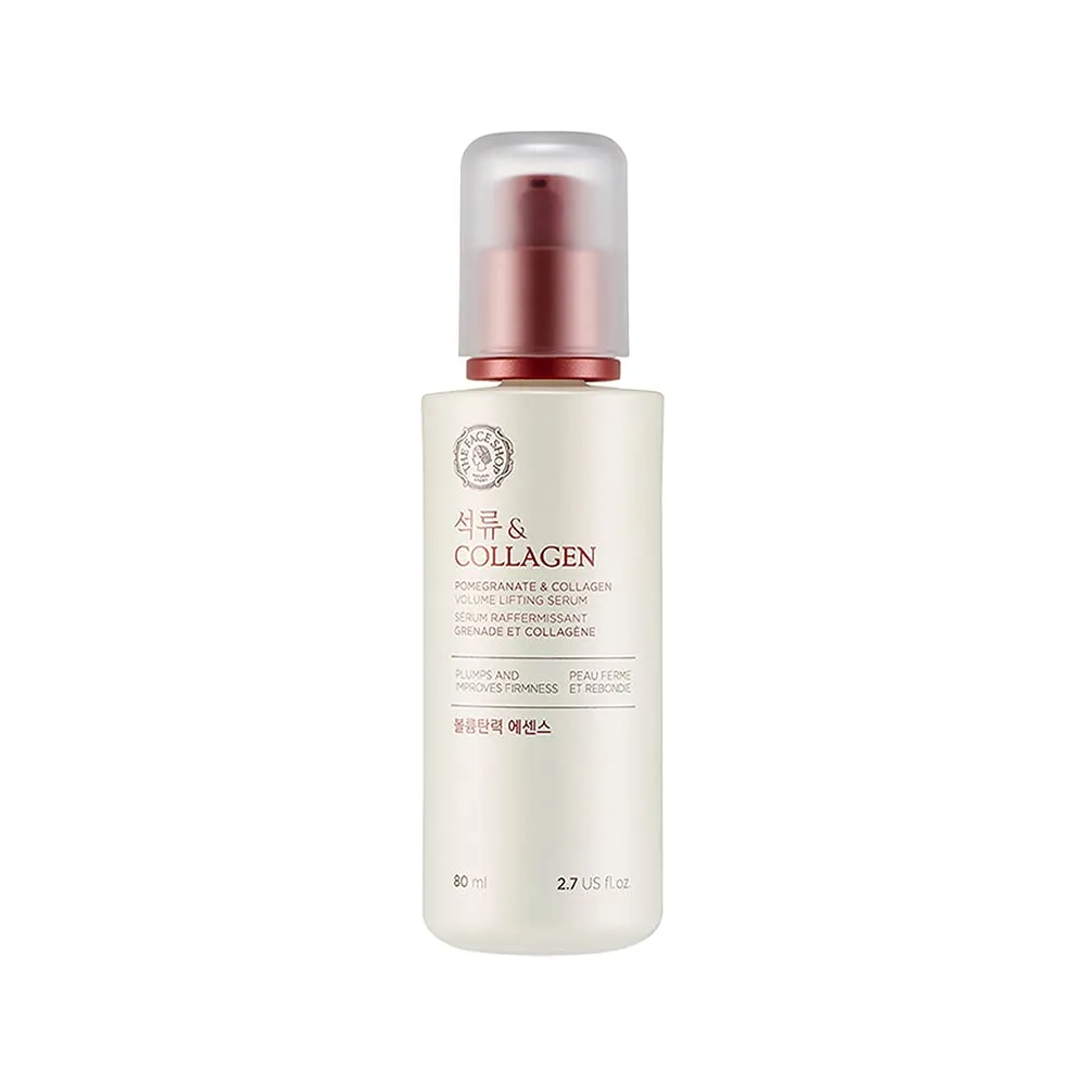 The Face Shop Pomegranate & Collagen Volume Lifting Serum - Helps Skin Look Firm & Supple - Reduces Fine Lines & Wrinkles - Improves Elasticity - Hydrating Lightweight Face Serum - Korean Skin Care